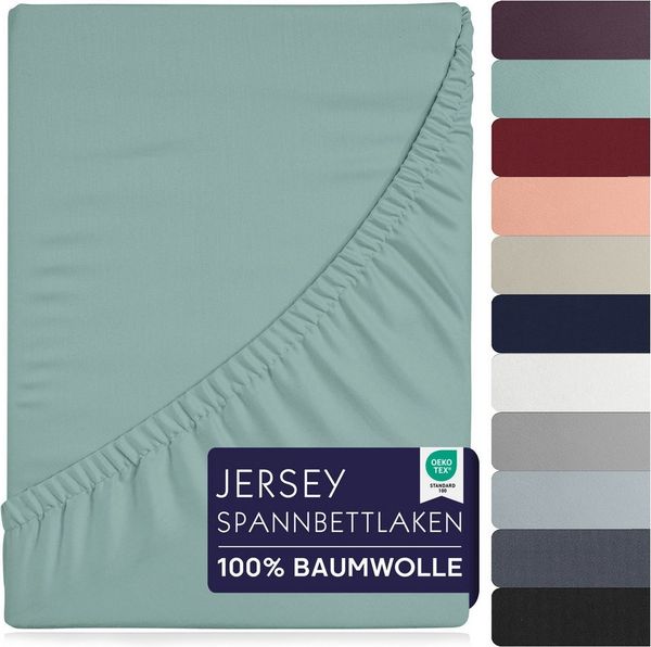 BRB HOME Spannbettlaken Spannbettlaken Jersey Baumwolle für Topper Boxspringbett bis 27 cm, Baumwolle, Gummizug: Rundum, (1 Stück), Matratzen bis 27 cm Höhe, OEKO TEX Standard 100, Jersey Spannbetttuch