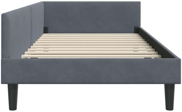 vidaXL Eckbettgestell mit Kopfteil Dunkelgrau 100 cm x 200 cm Samt 42016165 Bild 6