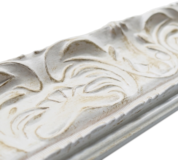 WANDStyle Wandspiegel E033 aus Massivholz in Weiß 72 x 92 cm im Stil Barock Bild 4