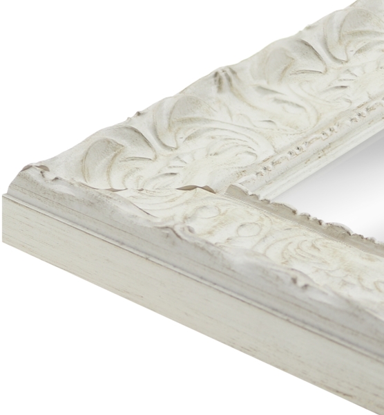 WANDStyle Wandspiegel E033 aus Massivholz in Weiß 72 x 92 cm im Stil Barock Bild 3