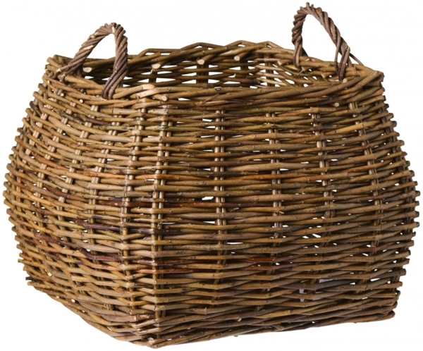 Ib Laursen - Korb Weidenkorb mit Henkel Viereckig Braun 39x39x37cm 30802-00