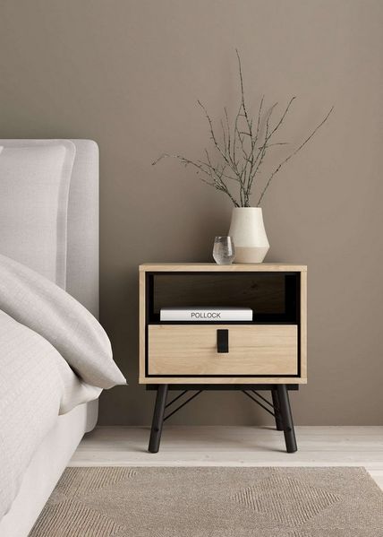andas Nachttisch RY, Breite/Höhe 53/60 cm, 1 offenes Fach, 1 Schublade