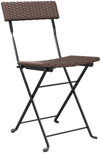 vidaXL Bistrostühle 4 Stk. Klappbar Braun Poly Rattan und Stahl 3152115 Bild 3