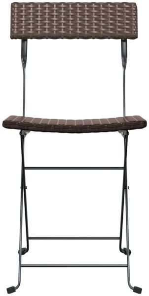 vidaXL Bistrostühle 4 Stk. Klappbar Braun Poly Rattan und Stahl 3152115 Bild 4