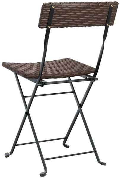 vidaXL Bistrostühle 4 Stk. Klappbar Braun Poly Rattan und Stahl 3152115 Bild 7