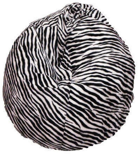 Dmora Pouf Lorenza, Mehrzwecksessel, Sitzsack, Hockerhocker, Made in Italy, 80x80 h120 cm, Schwarz und Weiß, Zebramuster