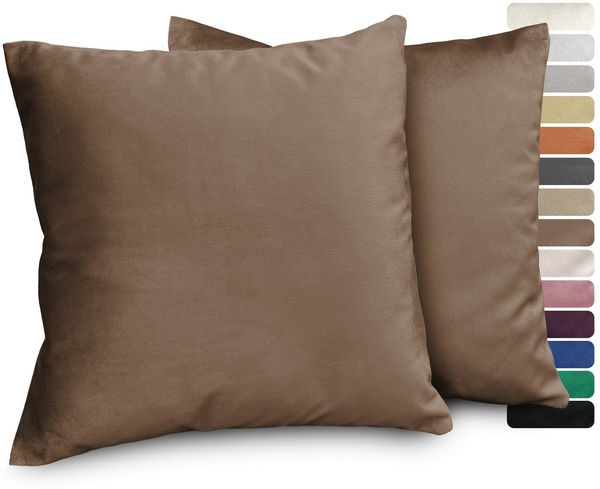 Beautex Kissenhüllen Samt 2er Set, Premium Kissenbezug, Sofa- und Dekokissen, (2 Stück), extra weich, viele Farben und Größen, verdeckter Reißverschluss