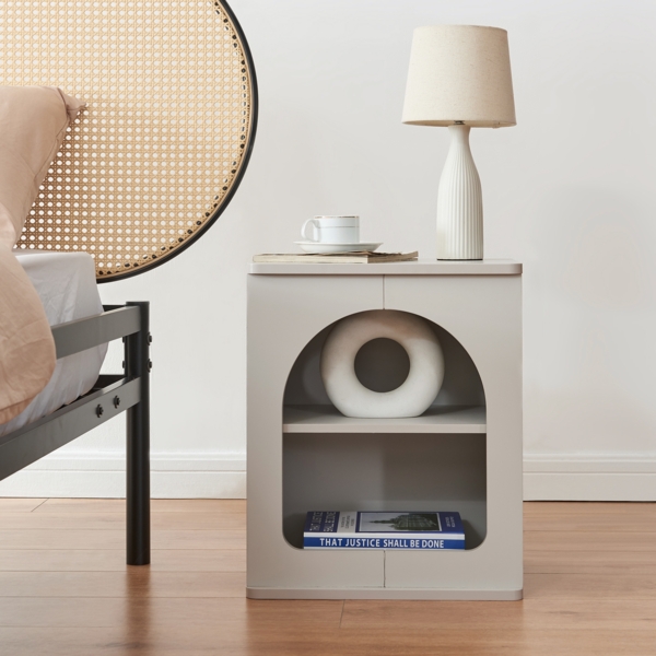 Nachttisch Trorhun 48 x 40 x 30 cm Grau [en. casa] Bild 2