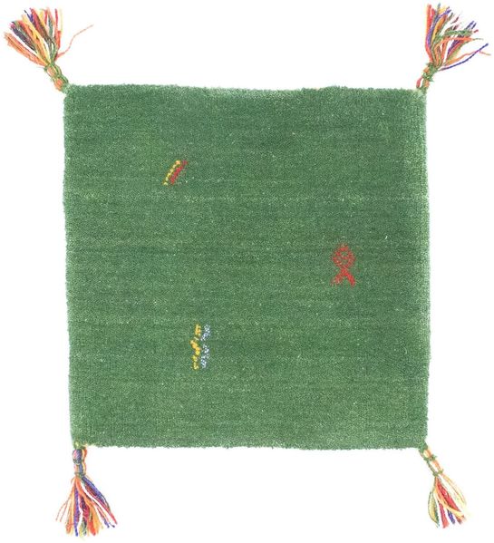 Gabbeh Teppich - Indus »Agra« 40 x 40 cm - grün - quadratisch