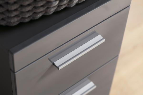 Badmöbel Set Amanda Hochglanz grau inkl. LED-Beleuchtung Badkombination 5-teilig, ohne Waschbecken Bild 6