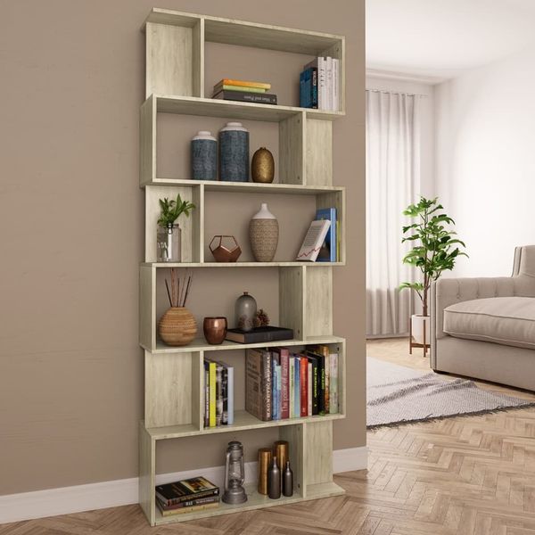 vidaXL Bücherregal/Raumteiler Sonoma-Eiche 80x24x192 cm Holzwerkstoff 800093