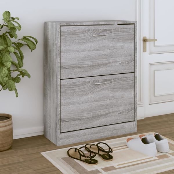 vidaXL Schuhschrank Grau Sonoma 63x24x81 cm Holzwerkstoff 342562
