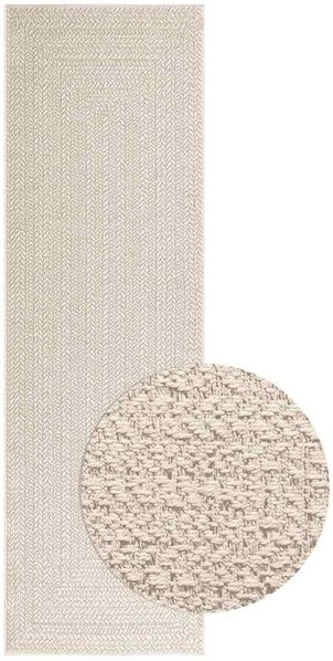 vidaXL Teppich ZIZUR Creme 80x250 cm Jute-Optik Indoor und Outdoor 4010361