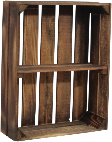 CHICCIE 4 Set Holzregal Schmalhanz 50x40x15cm - Geflammt 1x kurzes Regal