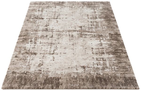 Carpetilla Designteppich Designer Wohnzimmer Teppich abstrakte Musterung modern Beige-Vizon, Rechteckig, Höhe: 12 mm, Wohnzimmer