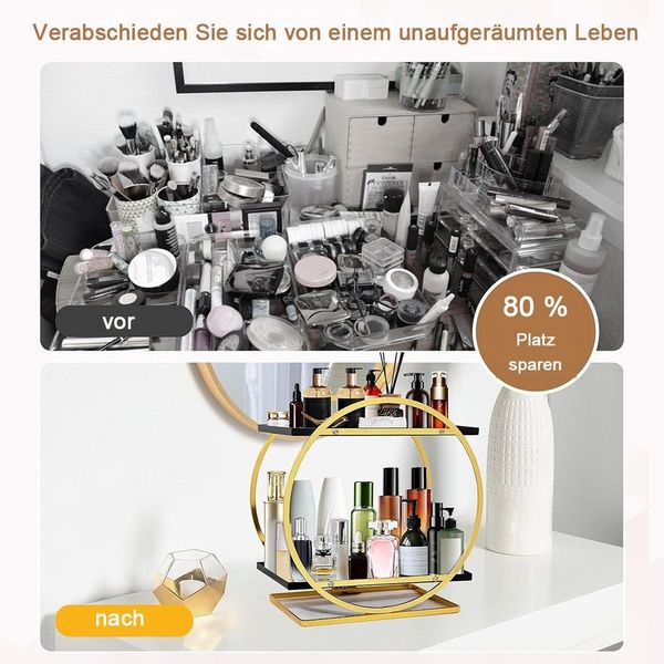 TUWENA Make-Up Organizer Makeup Organizer, 2 Stöckiger Kosmetik Aufbewahrungskorb