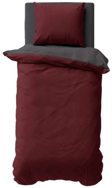 One Home Bettwäsche Doubleface, Satin, 2 teilig, Uni Wende, kühlend weich Sommer, Normalgröße