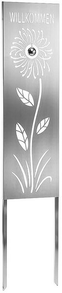 Kobolo Gartenstecker Dekostecker Gartentafel - SUNFLOWER - 25x2x117 cm (aus Metall)