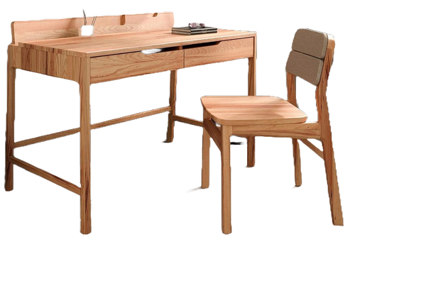 Schreibtisch Swig aus Kernbuche massiv geölt 120x65 cm mit 2 Schubladen