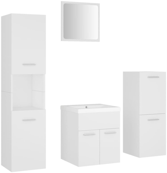 vidaXL Badmöbel-Set Weiß Spanplatte [3071081]