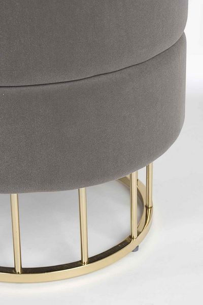 Hocker Pavlina in Samt-Optik, Grau, 38 x 38 x 42 cm