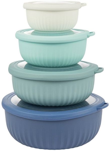 Youyijia Salatschüssel Salatschüsseln Frischhalteboxen4-teiliges Schüsselset mit Deckel