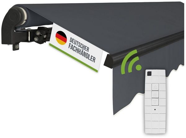 empasa Gelenkarmmarkise "START PLUS" elektrische Markise mit Fernbedienung & Handkurbel