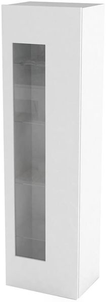 Dmora Anzeigefenster Adatka, Sideboard mit Glastür, Mehrzweck-Wohnzimmermöbel, 100 % Made in Italy, 45 x 34 x 162 cm, glänzend weiß,
