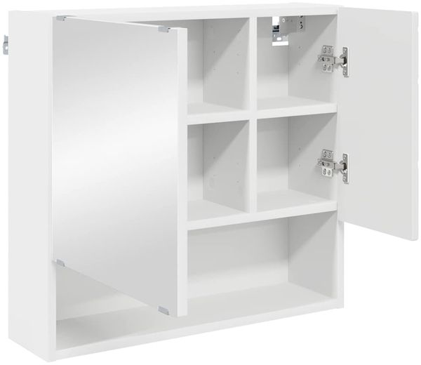 vidaXL Spiegelschrank Wandmontiert Weiß 59 x 17 x 55 cm Holzwerkstoff 883364 Bild 5
