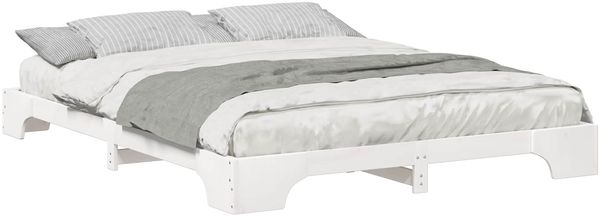 vidaXL Bettrahmen Weiß 160 x 210 cm Massives Kiefernholz 872903 Bild 2