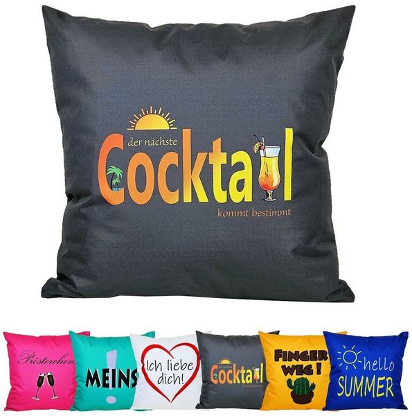 JACK Dekokissen 50x50cm Motiv Outdoor Lounge Kissen inkl. XXL Füllung Sitzkissen, Outdoorkissen starke Füllung mit lustigen Motiven