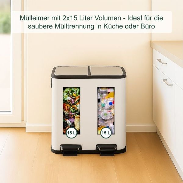 Mülleimer Küche 2x 15 Liter 10051207_49 Bild 5