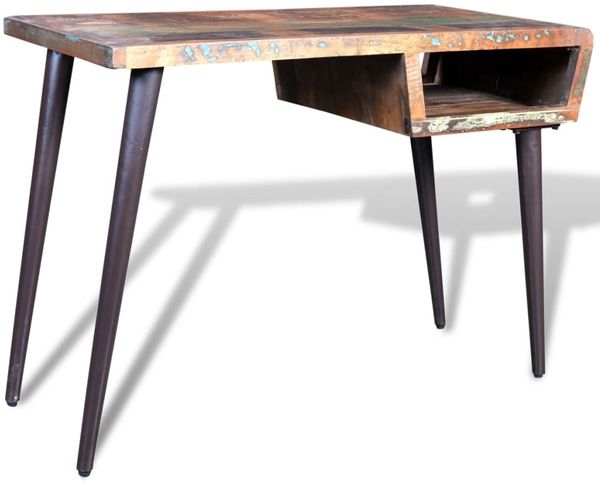 Tisch mit Eisenbeinen, Altholz, 80 x 50 x 110 cm