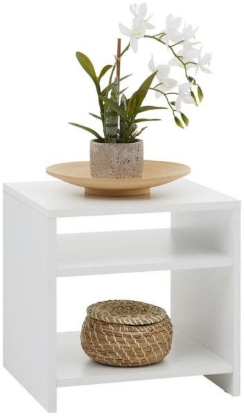 CARO-Möbel Nachttisch Nachtschrank Beistelltisch ALMERIA in weiß, mit 2 offenen Fächern