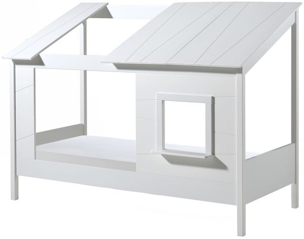 Baumhausbett Katleen 214x105x159 Kinderbett Massivholz+MDF Weiß