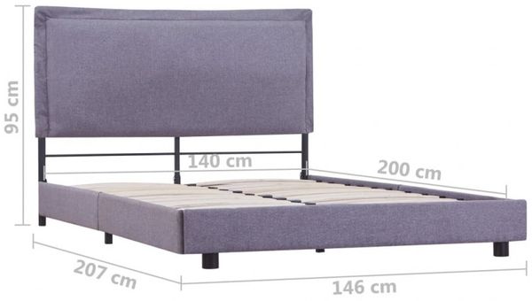 vidaXL Bettgestell Hellgrau Stoff 140x200 cm [280988] Bild 14