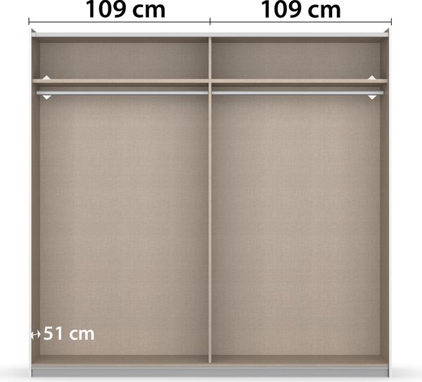 rauch Kleiderschrank; Schwebetürenschrank KRONACH, 2-türig, 1 Spiegeltüre, Eiche Artisan, 218x210x59xcm Bild 6