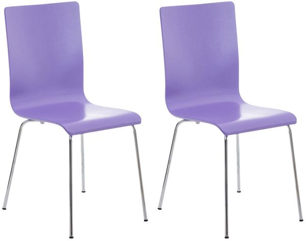 2er Set Besucherstuhl TUNIS - Holz Lila 43x47x87 cm | Besucherstühle Konferenzstuhl Wartezimmerstuhl Bürostühle Bürostuhl Konferenzraum Wartezimmer