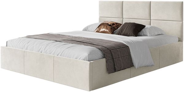 Selsey 'Nestio' Polsterbett mit Bettkasten, Samt, creme, 160x200