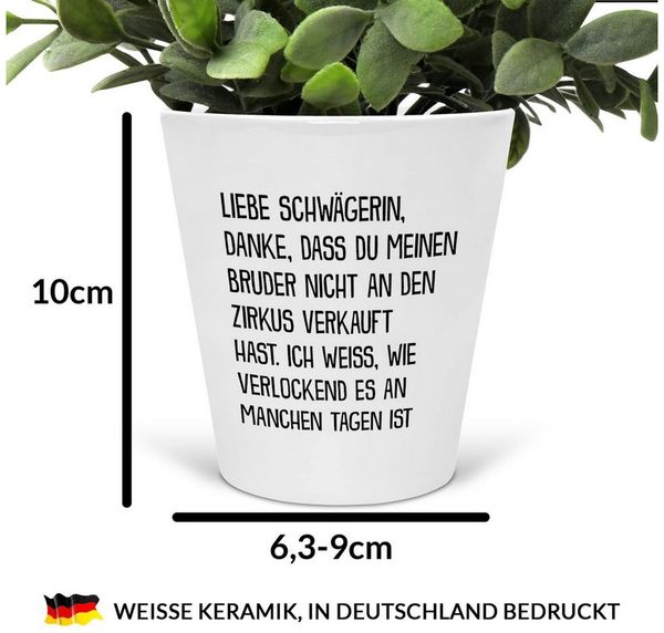 22Feels Blumentopf Spruch Übertopf Deko Innen Schwägerin Geschenk Hochzeit Frauen (Für Zimmerpflanze), IN DEUTSCHLAND BEDRUCKT