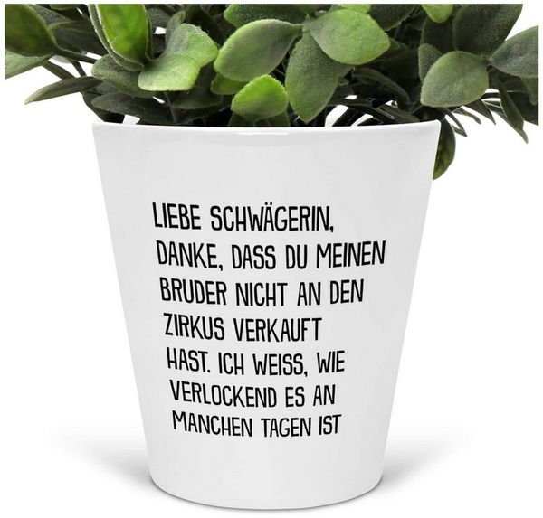 22Feels Blumentopf Spruch Übertopf Deko Innen Schwägerin Geschenk Hochzeit Frauen (Für Zimmerpflanze), IN DEUTSCHLAND BEDRUCKT