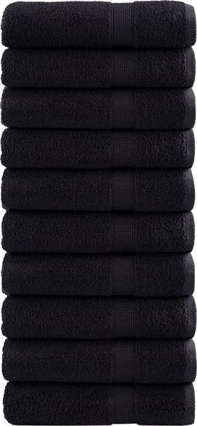 vidaXL Premium-Duschtücher SOLUND 10 Stk. Schwarz 70x140 cm 600 g/m² 137430