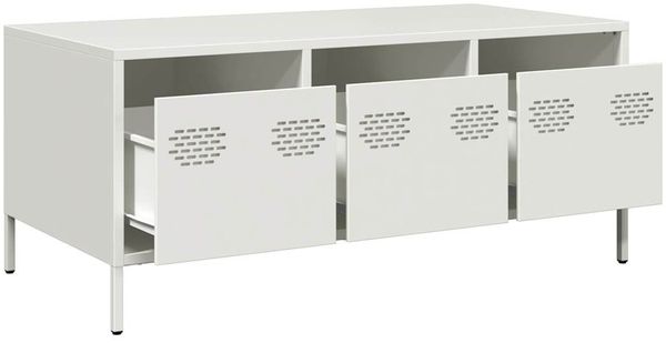 vidaXL Couchtisch Weiß 101,5x50x43,5 cm Kaltgewalzter Stahl 851273 Bild 5