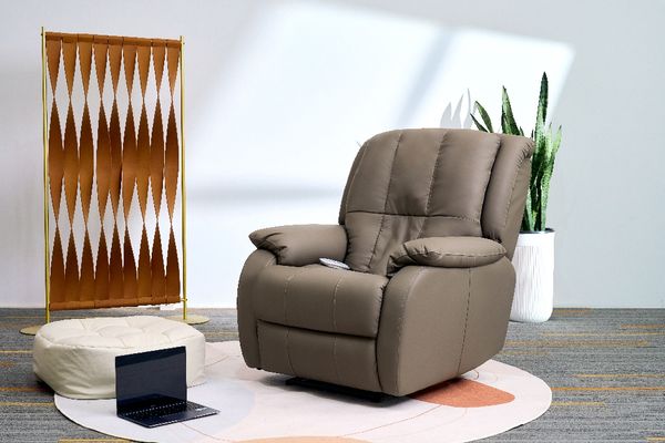 Elektrischer Massagesessel mit Rücken- und Beinanhebung & 3D-Mechanismus braun
