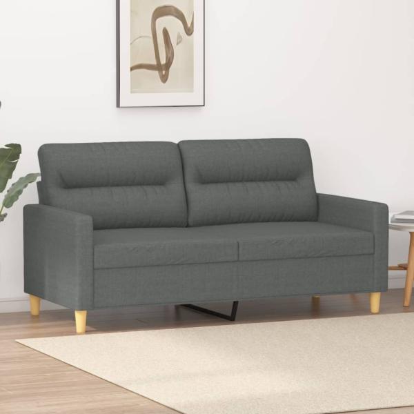 vidaXL 2-Sitzer-Sofa Dunkelgrau 140 cm Stoff 359236