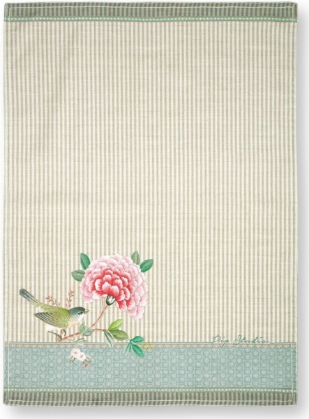 PiP Studio Geschirrtuch Blushing Birds Geschirrtuch Bird Khaki 50 x 70 cm