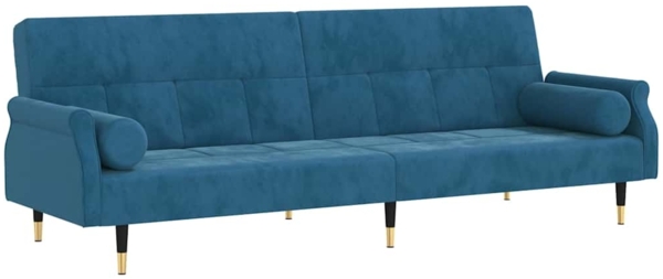 vidaXL Schlafsofa mit Kissen Blau Samt 351856