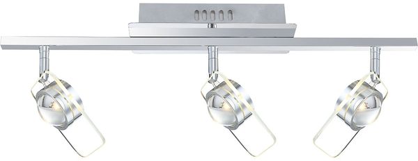 LED Deckenleuchte, Chrom, Spots beweglich, L 65
