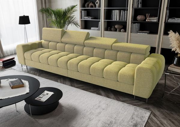 Big Sofa Sofa 4-Sitzer BASTIEN Megasofa in Stoff Aragaon Limettengrün