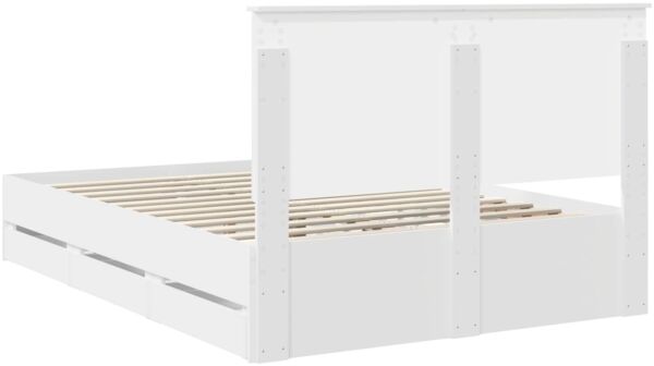vidaXL Bettrahmen mit Schubladen Weiß 150 x 200 cm Ingenieurs Holz 3409447 Bild 10
